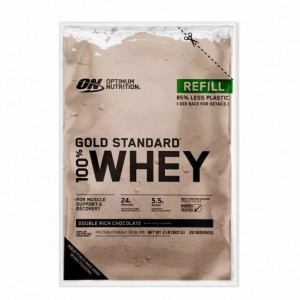 Optimum Nutrition GOLD STANDARD 100% WHEY™ Recyclable Refill Bag Double Rich Chocolate 2 lb (29 Servings) Österreich | BV0378691