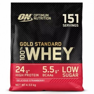Optimum Nutrition Gold Standard 100% Whey Protein Powder Delicious Strawberry 4.53 kg (151 Servings) Österreich | IC5481097