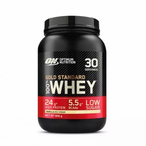 Optimum Nutrition Gold Standard 100% Whey Protein Powder Vanilla Ice Cream 900 grams (30 Servings) Österreich | TB6073954
