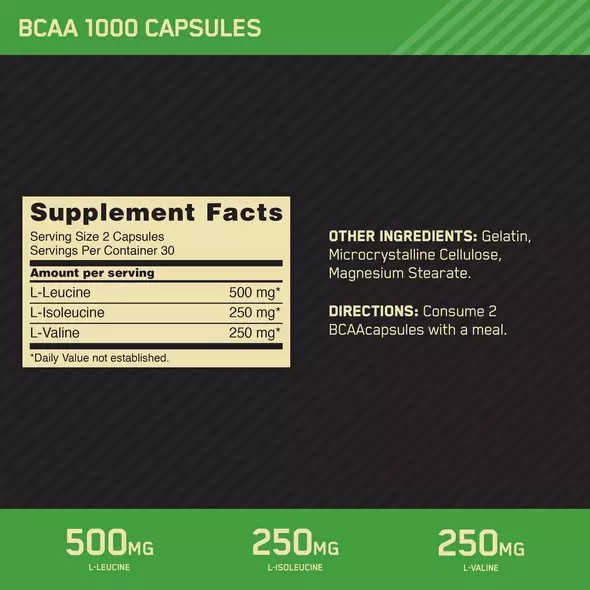 Optimum Nutrition BCAA 1000 60 Capsules (30 Servings) Österreich | NK2015863