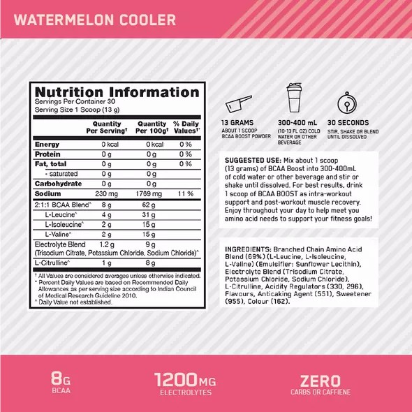Optimum Nutrition BCAA Boost Watermelon 30 Serves Österreich | WG2056471