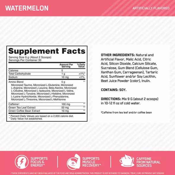 Optimum Nutrition ESSENTIAL AMIN.O. ENERGY® Watermelon 1.29 lb (65 Servings) Österreich | PS1742689