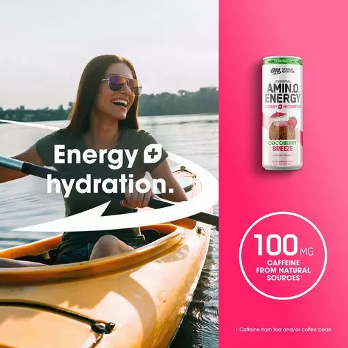 Optimum Nutrition ESSENTIAL AMIN.O. ENERGY+ Electrolytes Sparkling *new* Cocoberry Breeze 355ml * 12 Cans (12 Servings) Österreich | SH2045193