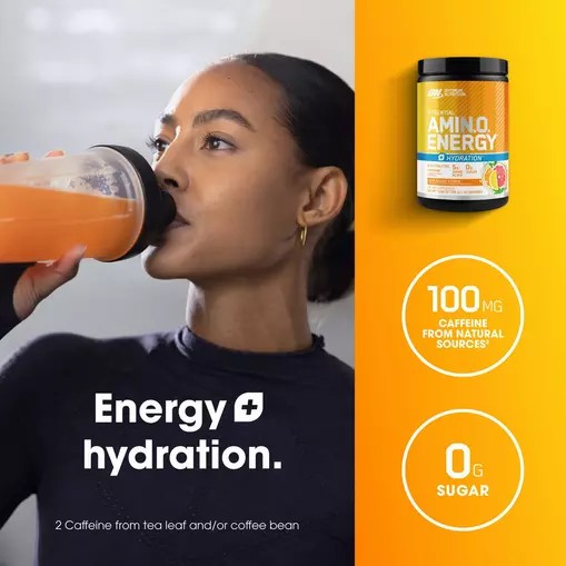 Optimum Nutrition Essential AMIN.O. ENERGY + Electrolytes *new* Sun-kissed Citrus 0.63 lb (30 Servings) Österreich | VJ1479283