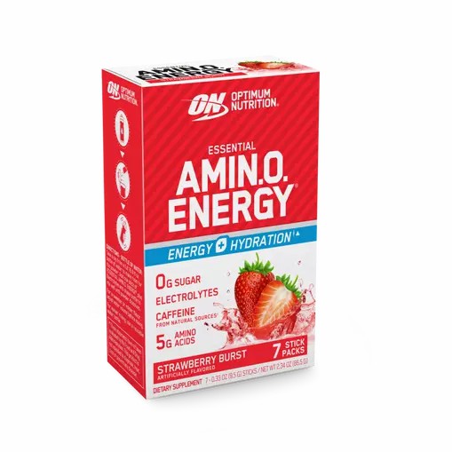 Optimum Nutrition Essential AMIN.O. ENERGY + Electrolytes Strawberry Burst 7 Stick Packs (7 Servings) Österreich | RC9273801