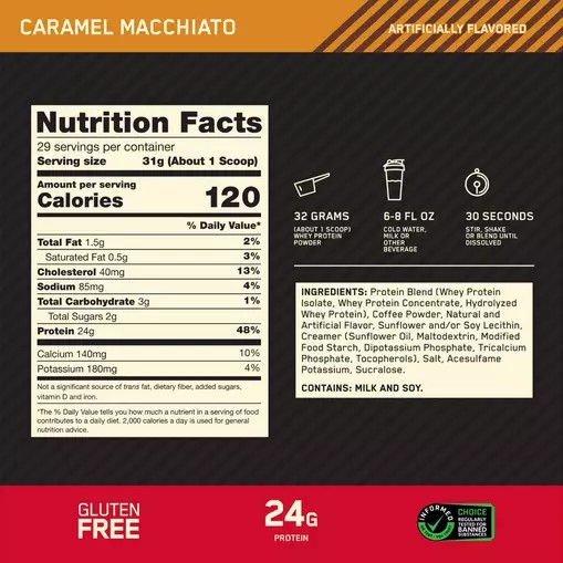Optimum Nutrition GOLD STANDARD 100% WHEY™ *new* Caramel Macchiato 2 lb (28 Servings) Österreich | DJ9503627