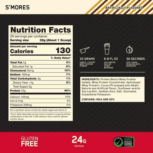 Optimum Nutrition GOLD STANDARD 100% WHEY™ *new* S'mores 2 lb (28 Servings) Österreich | KX6980243