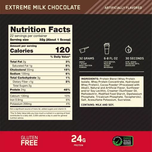 Optimum Nutrition GOLD STANDARD 100% WHEY™ Extreme Milk Chocolate 2 lb (28 Servings) Österreich | JZ3067125