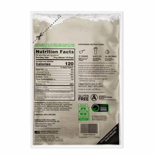Optimum Nutrition GOLD STANDARD 100% WHEY™ Recyclable Refill Bag Vanilla Ice Cream 2 lb (29 Servings) Österreich | XZ6904317