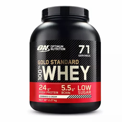 Optimum Nutrition Gold Standard 100% Whey Protein Powder Cookies & Cream 2.27 kg (71 Servings) Österreich | ZC9065783