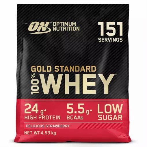 Optimum Nutrition Gold Standard 100% Whey Protein Powder Delicious Strawberry 4.53 kg (151 Servings) Österreich | IC5481097