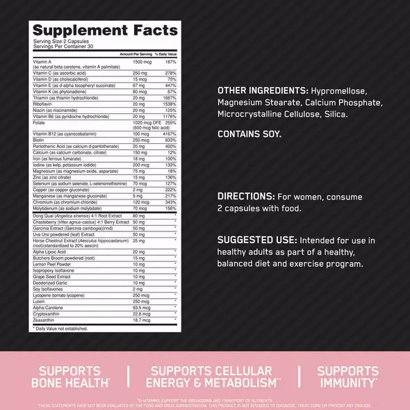 Optimum Nutrition OPTI-WOMEN® Multivitamine Tablets 60 Capsules (30 Servings) Österreich | BP9851602