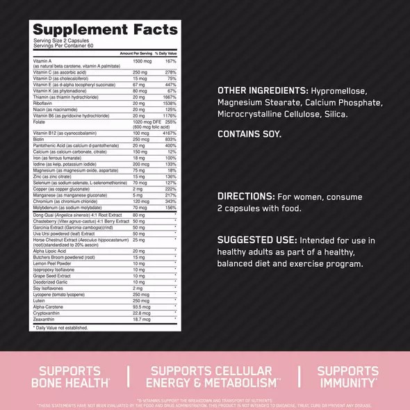 Optimum Nutrition OPTI-WOMEN® Multivitamine Tablets 120 Capsules (60 Servings) Österreich | SF6902743