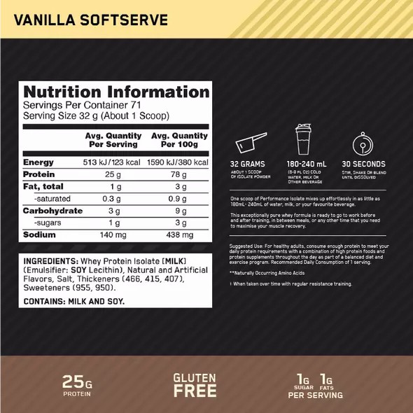 Optimum Nutrition Performance Isolate Vanilla 2.27kg Österreich | FS9581670
