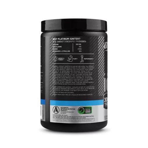 Optimum Nutrition Platinum Igniter Blue Raspberry Freeze 0.84 lb (20 Servings) Österreich | JB2168357