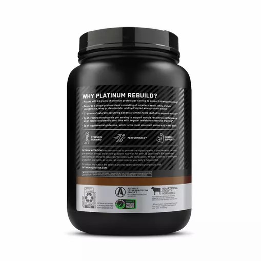 Optimum Nutrition Platinum Rebuild Dark Chocolate 1.67 lb (20 Servings) Österreich | VE1673098