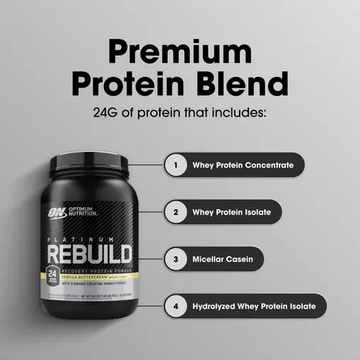 Optimum Nutrition Platinum Rebuild Vanilla Buttercream 1.63 lb (20 Servings) Österreich | FV4078236